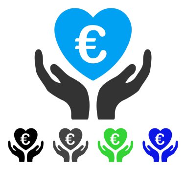 Euro bakım el düz simgesi