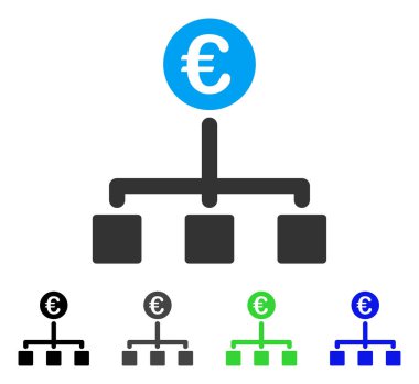 Euro nakit akışı düz simgesi