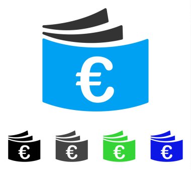 Euro çek defteri düz simgesi