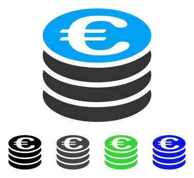 Euro para yığını düz simgesi