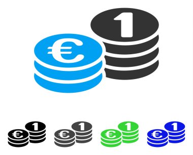 Euro Coins düz simgesi