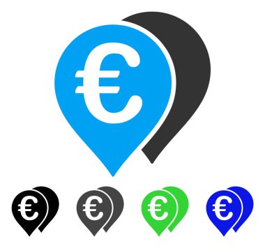 Avrupa harita işaretleri düz simgesi