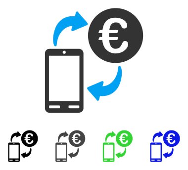 Euro mobil Exchange düz simgesi