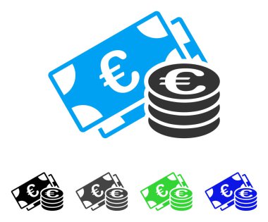 Euro para düz simgesi