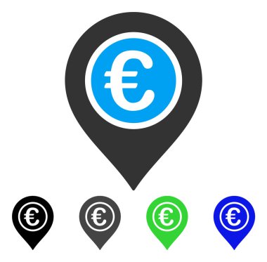 Euro işaretçi düz simgesi