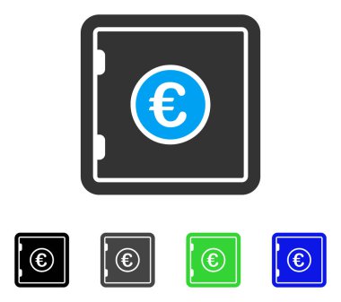 Euro güvenli düz simgesi