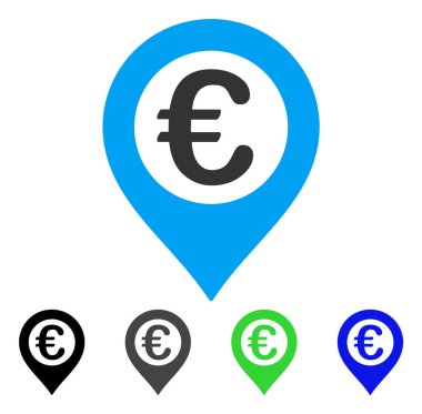 Euro raptiye düz simgesini