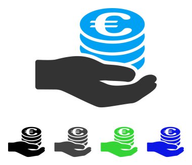 Euro maaş düz simgesi