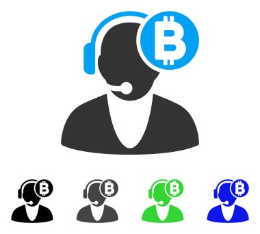 Bitcoin operatör düz simgesi