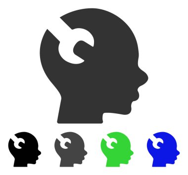 Beyin anahtarı aracı düz simgesi