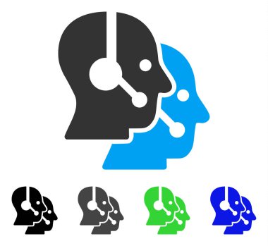 Çağrı merkezi operatörleri düz simgesi