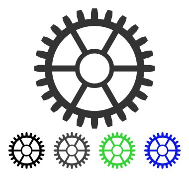 Saat tekerlek düz simgesi