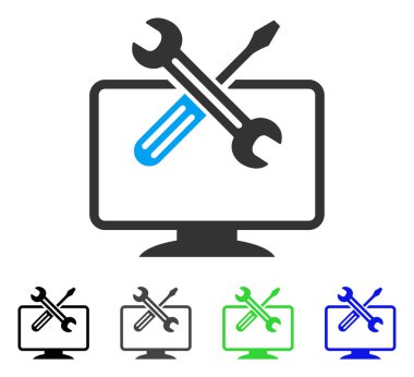 Bilgisayar araçlar düz simgesi