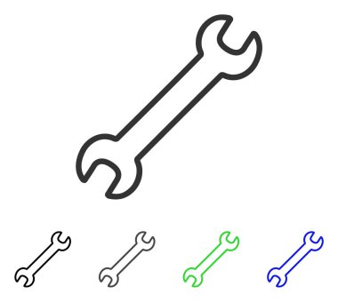 Düz kontur İngiliz anahtarı simgesini