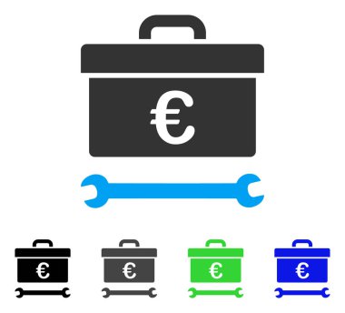 Euro araç kutusu düz simgesi