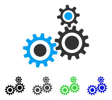 Dişli mekanizması düz simgesi