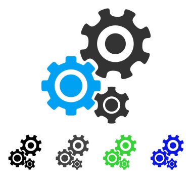 Dişli mekanizması düz simgesi