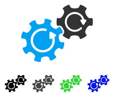 Gears'ı döndürme düz simgesi