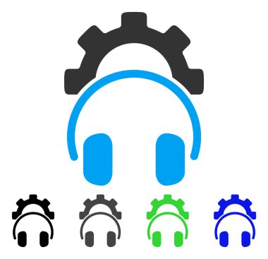 Kulaklık yapılandırma vites düz simgesi