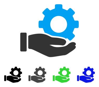 Mekanik vites hizmet el düz simgesi