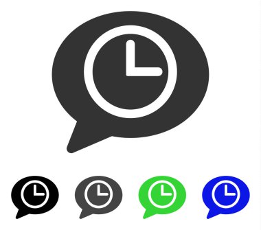 İleti zaman düz simgesi