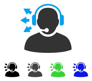 Operatör cevap konuşma düz simgesini