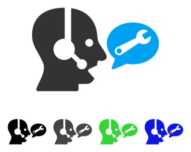 Operatör hizmeti ileti düz simgesi