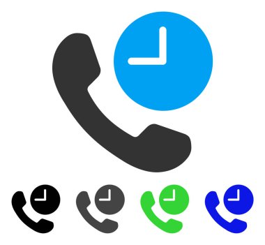 Telefon zaman düz simgesi