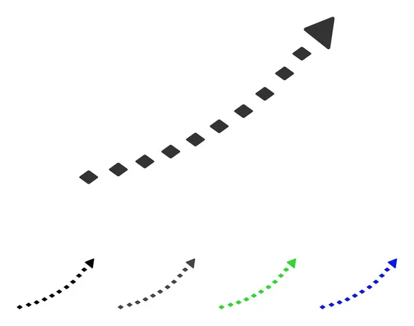 Tendance de croissance pointillée Icône plate — Image vectorielle