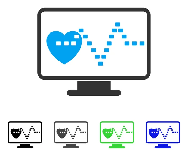 Monitoreo Cardio Icono plano — Vector de stock