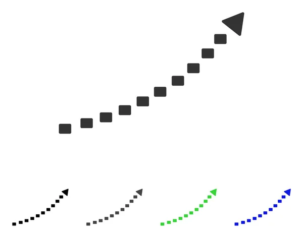 Icono plano de tendencia de crecimiento punteado — Archivo Imágenes Vectoriales