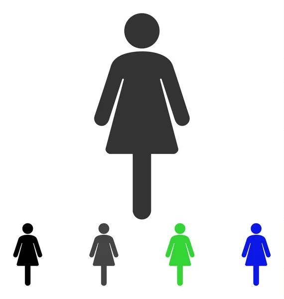Mulher plana ícone — Vetor de Stock