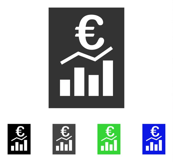 Euro Rapporto di vendita Icona piatta — Vettoriale Stock