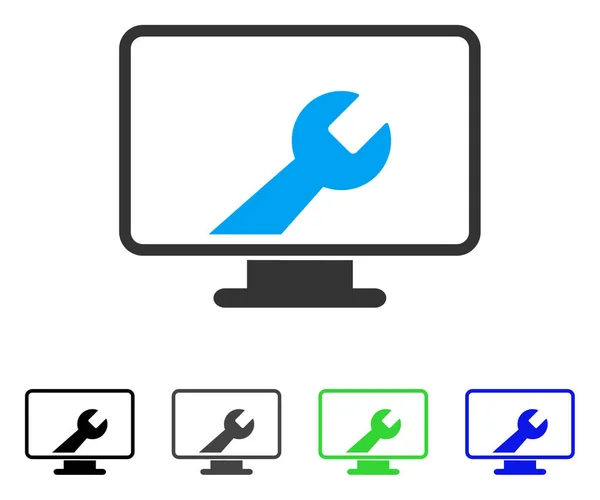 Options de bureau Icône plate — Image vectorielle