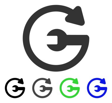 Tekrar hizmet düz simgesi