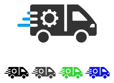 Hizmet araba düz simgesi