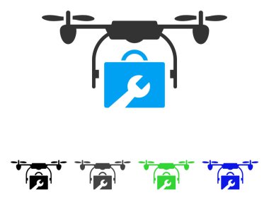 Hizmet uçağı düz simgesi