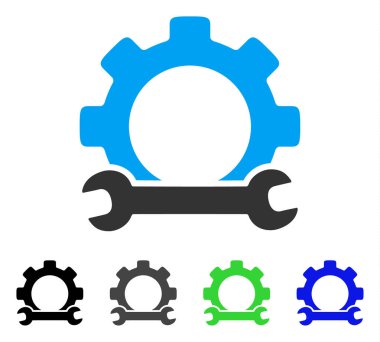 Hizmet araçları düz simgesi