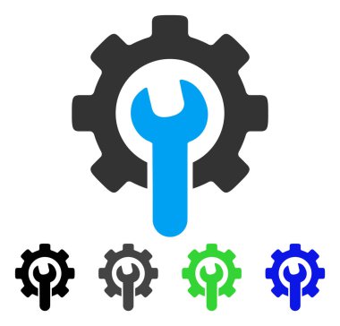 Hizmet araçları düz simgesi