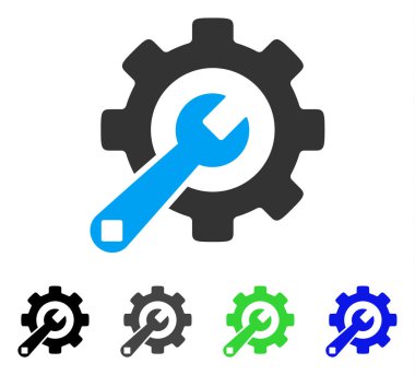 Hizmet araçları düz simgesi