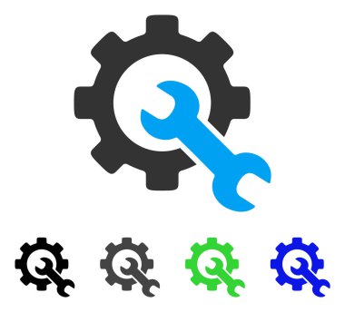 Hizmet araçları düz simgesi