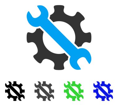 Hizmet araçları düz simgesi