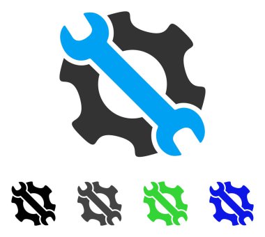 Hizmet araçları düz simgesi