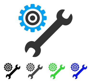 Hizmet araçları düz simgesi