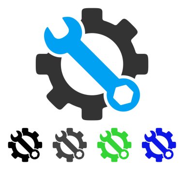 Hizmet araçları düz simgesi