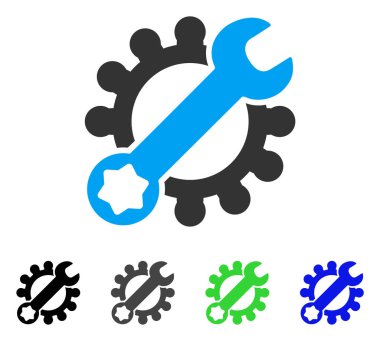 Hizmet araçları düz simgesi