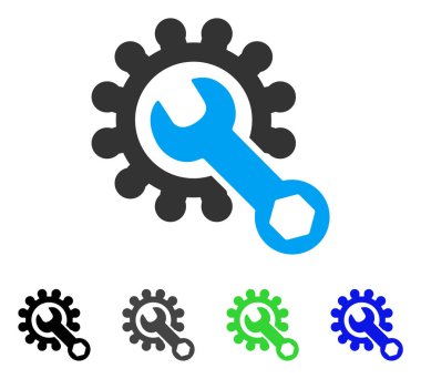 Hizmet araçları düz simgesi