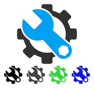 Hizmet araçları düz simgesi