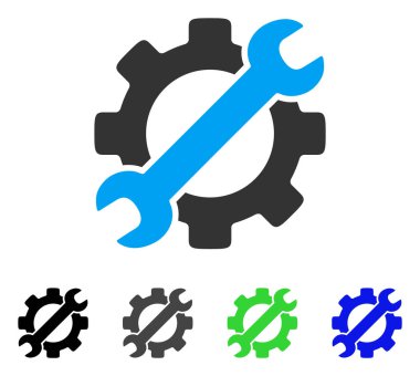 Hizmet araçları düz simgesi