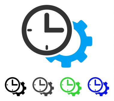 Zaman kurulum vites düz simgesi